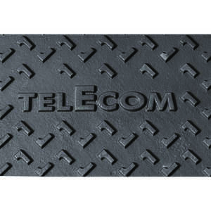 Cadre en acier galvanisé avec tampon en fonte et logo Telecom