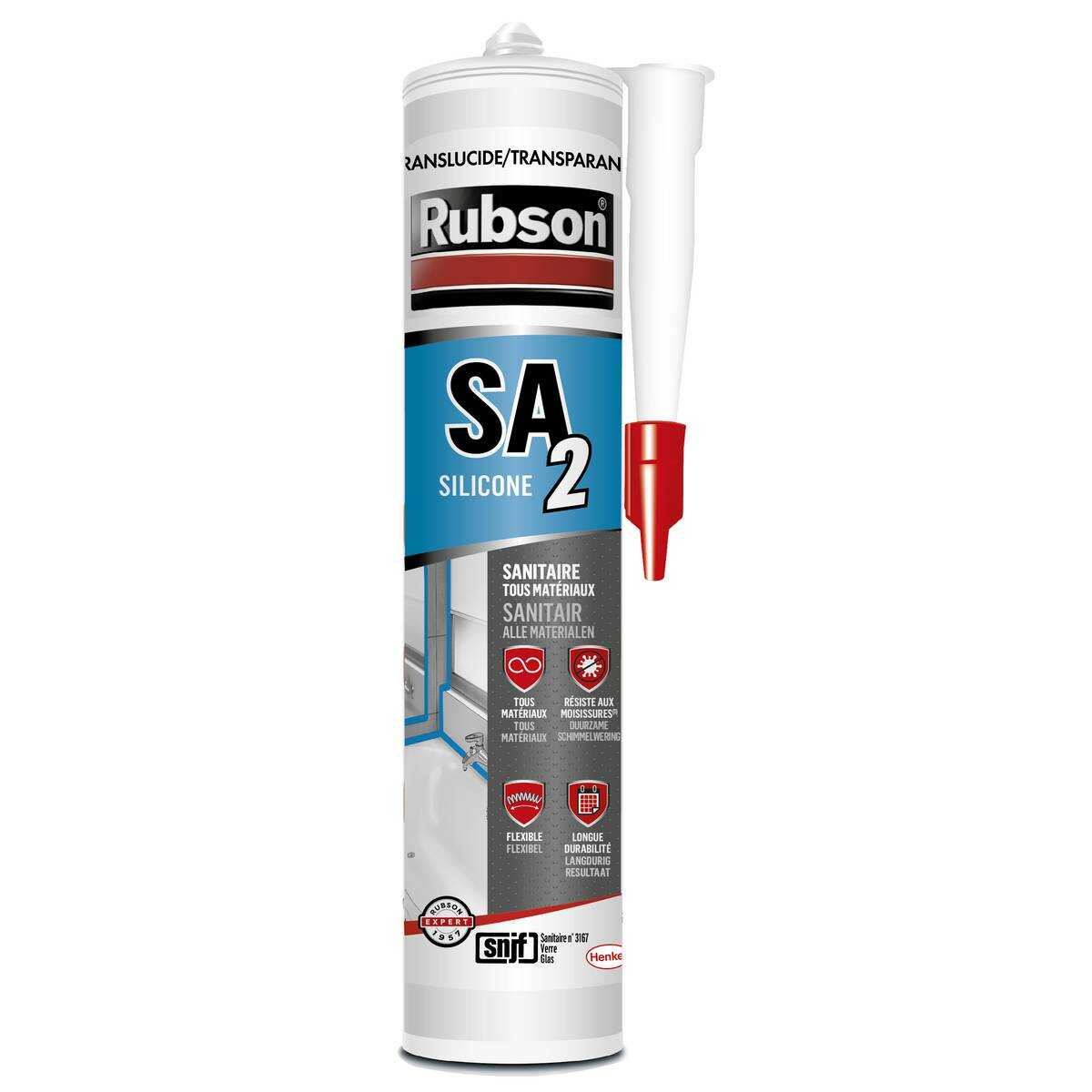 RUBSON Mastic SA2 Sanitaire Tous supports Translucide Cart 280ml