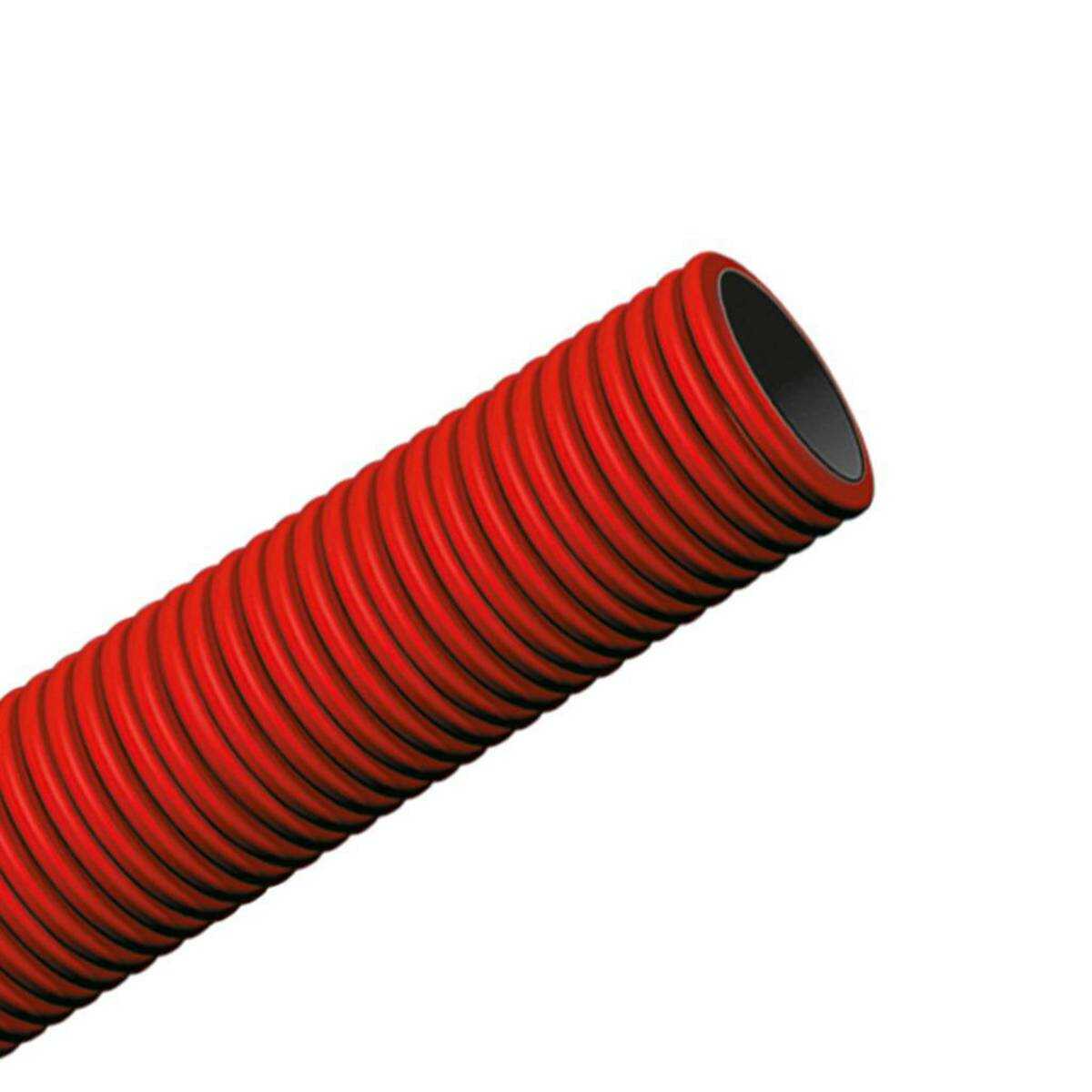 Gaine TPC annelée rouge D90 barre de 6 mètres