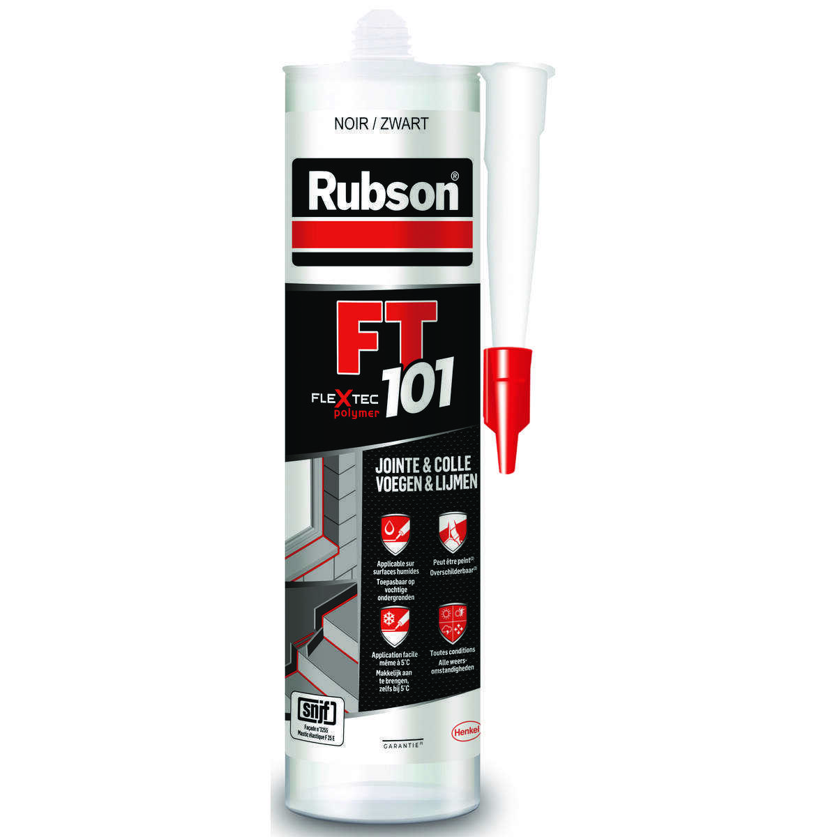 RUBSON Mastic FT 101 Joint Fissure Colle Noir Cart 280ml