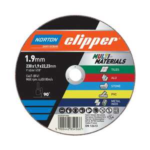 Disque à tronçonner multimatériauxØ230x1.9x22.2mm Norton Clipper