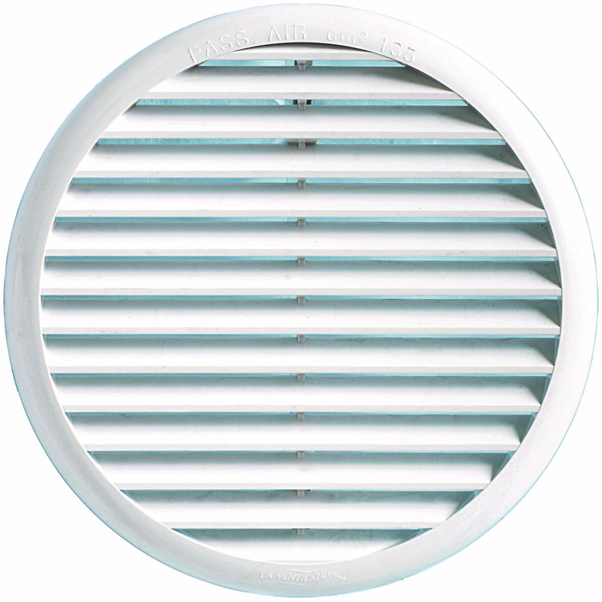 Grille de ventilation ronde à clipser Type TU Blanc avec moustiquaire